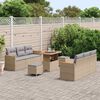 vidaXL Ensemble de canap&eacute; de jardin 9 pcs Beige polyrotin