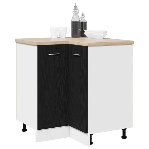 vidaXL Armoire suspendue avec &eacute;tag&egrave;re Ch&ecirc;ne noir 75,5 x 75,5 x 80,5 cm