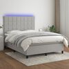vidaXL Sommier &agrave; lattes de lit et matelas et LED Gris clair 140x190 cm