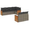 vidaXL Salon de jardin avec coussins 7 pcs gris r&eacute;sine tress&eacute;e