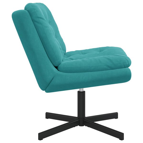 vidaXL Fauteuil relaxant pivotant Turquoise 63 x 75 x 76 cm Velours