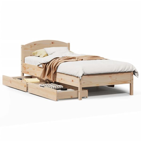 vidaXL Cadre de lit sans matelas 100x200 cm bois massif de pin
