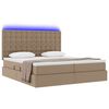 vidaXL Lit avec rangement et LED Cappuccino 180 x 200 cm Simili cuir