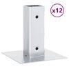 vidaXL Bases de poteau carr&eacute;es 12 pcs argent 46x46 mm acier galvanis&eacute;