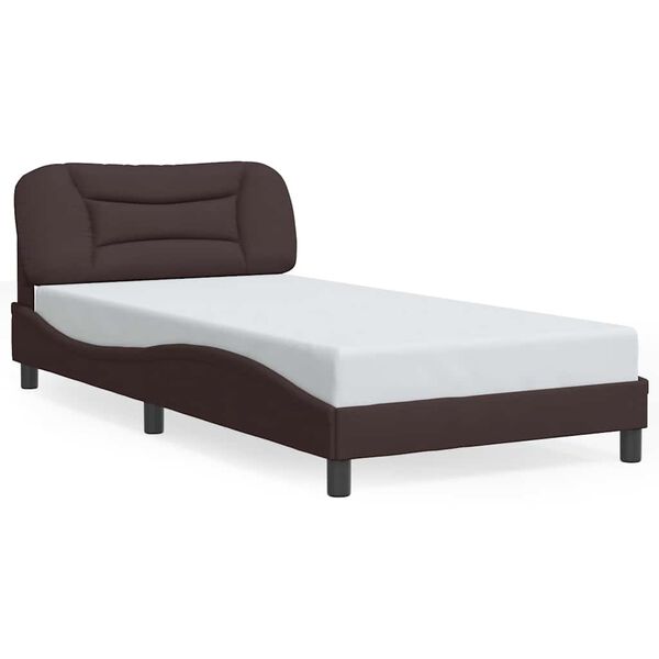 vidaXL Cadre de lit sans matelas Hvar marron fonc&eacute; 100x200 cm tissu
