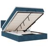 vidaXL Cadre de lit ottoman avec matelas bleu fonc&eacute; 140x200 cm velours