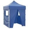 vidaXL Tente de r&eacute;ception pliable avec 4 parois 2x2 m Acier Bleu