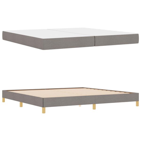vidaXL Lit &agrave; ressorts avec matelas Taupe 200 x 200 cm tissu