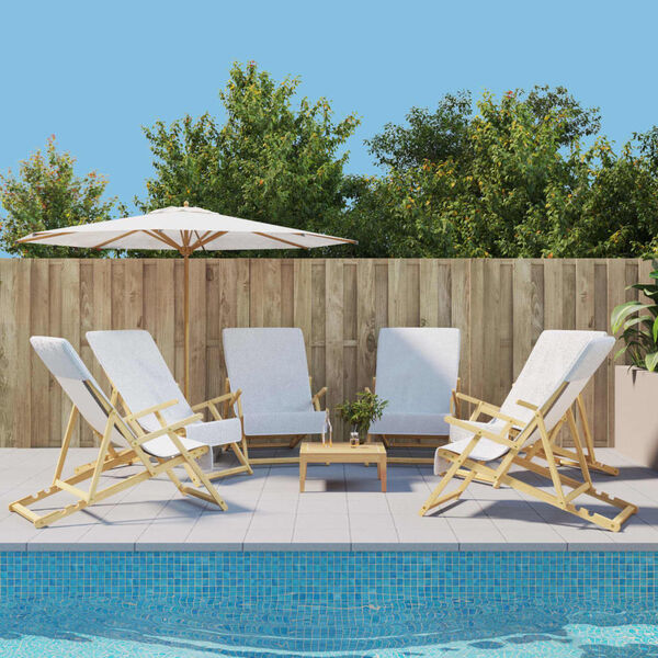 vidaXL Serviettes de plage 6 pcs blanc 60x135 cm tissu 400 GSM