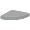 vidaXL &Eacute;tag&egrave;res d'angle flottantes 2 pcs gris 25x25x3,8 cm MDF