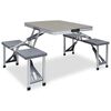 vidaXL Table pliable de camping avec 4 si&egrave;ges Acier Aluminium