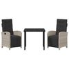 vidaXL Ensemble de salle &agrave; manger pour jardin 3 pcs Gris clair