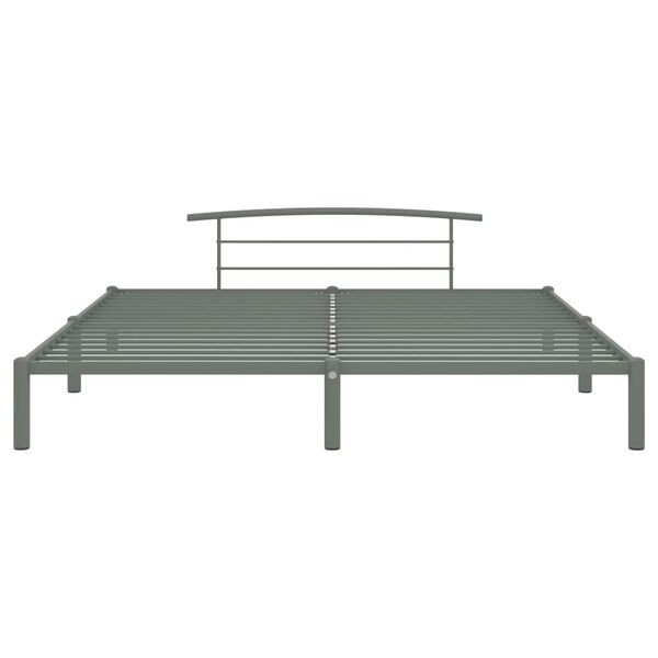 vidaXL Cadre de lit sans matelas gris m&eacute;tal 180x200 cm