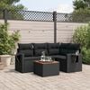 vidaXL Salon de jardin 5 pcs avec coussins noir r&eacute;sine tress&eacute;e
