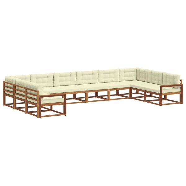 vidaXL Ensemble de canap&eacute;s d'ext&eacute;rieur 10 pcs Naturel et Cr&egrave;me