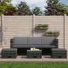 vidaXL Salon de jardin 4 pcs avec coussins résine tressée gris