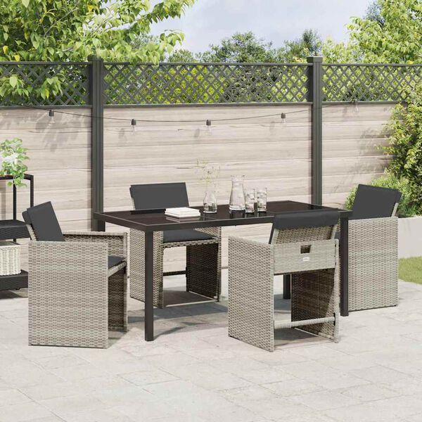 vidaXL Ensemble de salle &agrave; manger pour jardin 5 pcs Gris clair