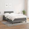 vidaXL Sommier &agrave; lattes de lit avec matelas gris fonc&eacute; 120x190cm tissu
