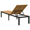 vidaXL Chaise longue Noir 200 x 55 x 35 cm Bois d'acacia massif