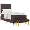 vidaXL Lit &agrave; ressorts avec t&ecirc;te de lit Marron fonc&eacute; 200 x 90 cm tissu
