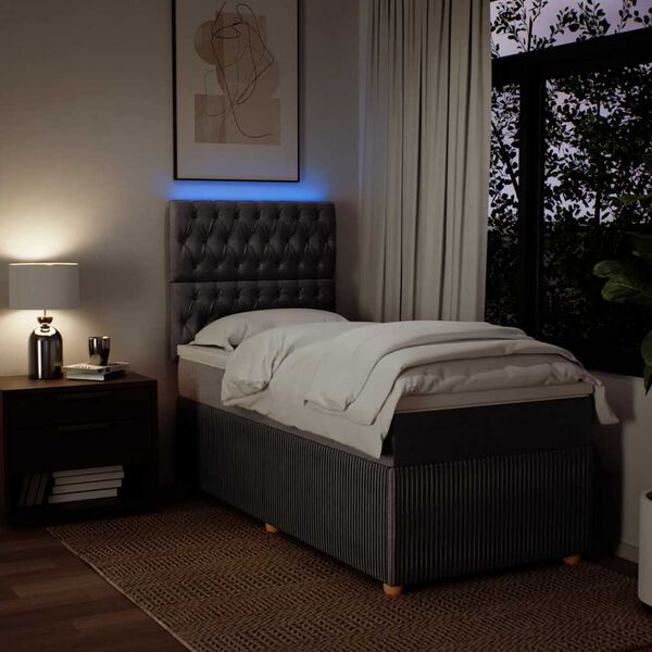 vidaXL Sommier &agrave; lattes de lit avec matelas Taupe 80x200 cm Tissu