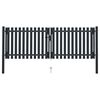 vidaXL Portail double en acier 300 x 125 cm anthracite