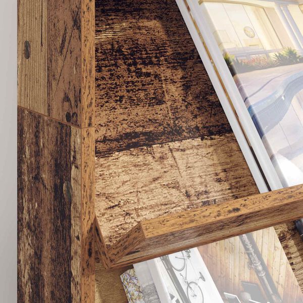 vidaXL &Eacute;tag&egrave;re &agrave; magazines avec &eacute;tag&egrave;re Bois ancien 70 x 41 x 126 cm