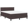 vidaXL Lit &agrave; ressorts avec matelas Marron fonc&eacute; 140 x 200 cm tissu