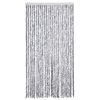 vidaXL Rideau anti-mouches blanc et gris 100x200 cm chenille