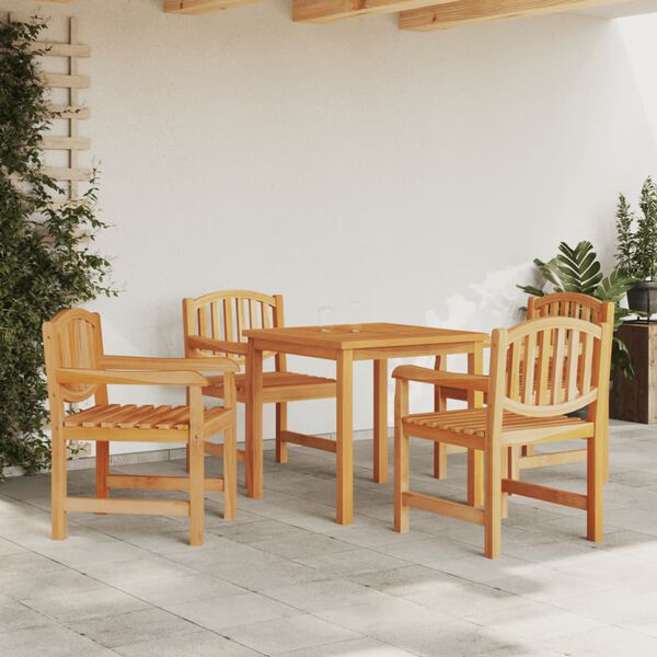 vidaXL Ensemble &agrave; manger de jardin 5pcs Bois de teck massif