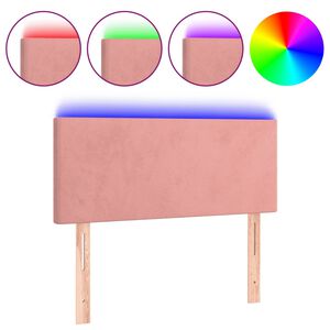 vidaXL T&ecirc;te de lit &agrave; LED Rose 80x5x78/88 cm Velours