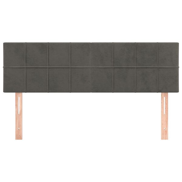 vidaXL T&ecirc;tes de lit Gris fonc&eacute; 144x5x78/88 cm Velours