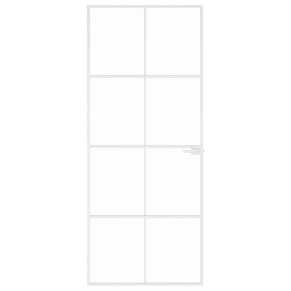 vidaXL Porte d'intérieur Blanc 83x201,5 cm Trempé verre aluminium fin