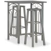 vidaXL Ensemble de bar 3 pcs Bois et acier Anthracite