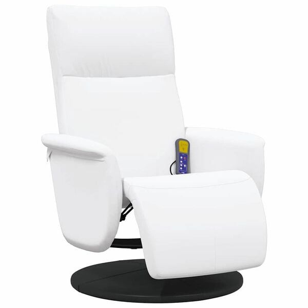 vidaXL Fauteuil de massage inclinable Blanc 71 x 90 x 105 cm