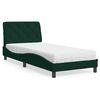 vidaXL Lit avec matelas vert fonc&eacute; 90x200 cm velours