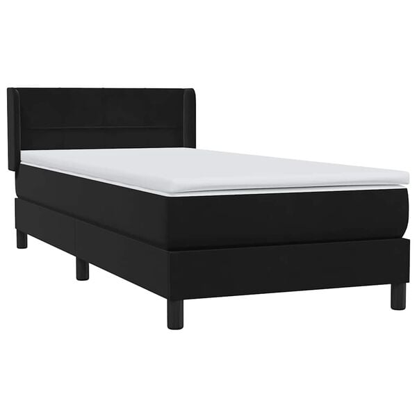 vidaXL Sommier &agrave; lattes de lit avec matelas noir 80x220 cm velours