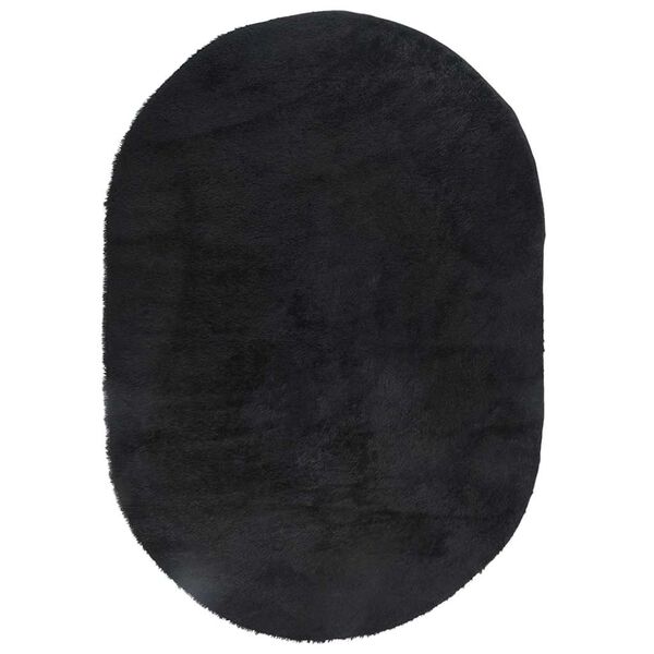 vidaXL Tapis shaggy à poils longs NAVARRA noir 300x200 cm polyester