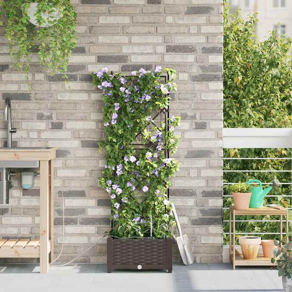 vidaXL Cache-pot de jardin Marron 40 x 40 x 126 cm Acier