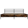 vidaXL Cadre de lit sans matelas ch&ecirc;ne fum&eacute; 200x200 cm