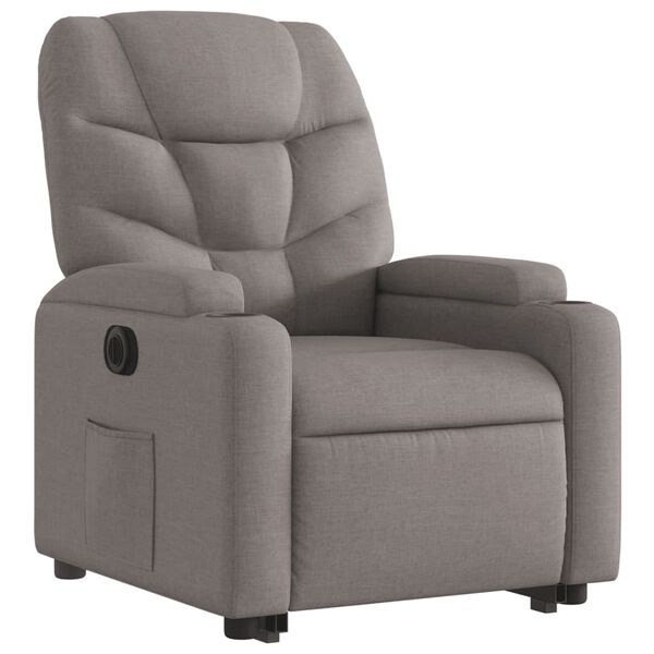 vidaXL Fauteuil inclinable &eacute;lectrique taupe tissu