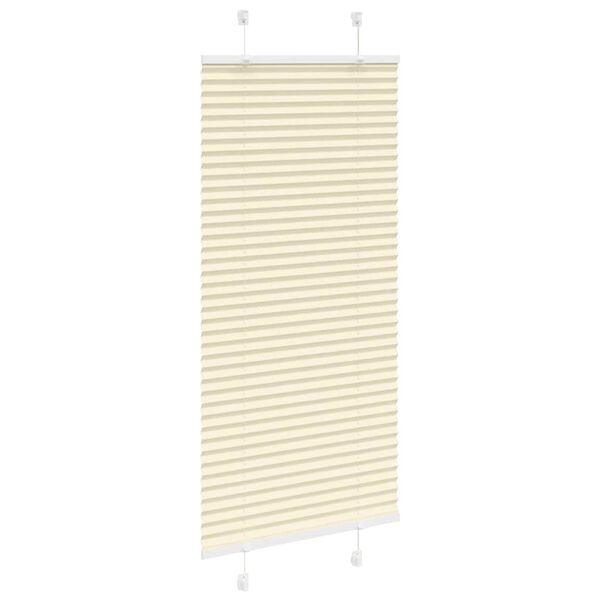 vidaXL Store pliss&eacute; cr&egrave;me 55x100 cm largeur du tissu 54,4 cm polyester
