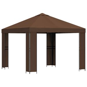 vidaXL Pavillon 3 x 3 m Marron Polyester et Acier 190