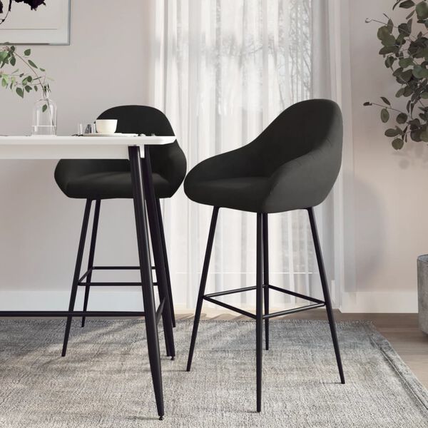 vidaXL Tabourets de bar lot de 2 noir velours