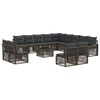 vidaXL Ensemble de canap&eacute; de jardin 14 pc Gris polyrotin