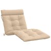 vidaXL Coussin de transat VIANEN 100 % polyester Cr&egrave;me 200 x 80 x 8 cm
