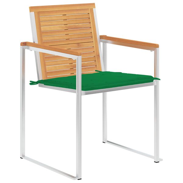 vidaXL Chaises de jardin lot de 8 avec coussins Bois de teck massif