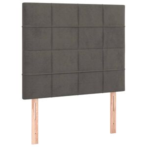 vidaXL T&ecirc;te de lit Gris fonc&eacute; 80x5x118/128 cm Velours