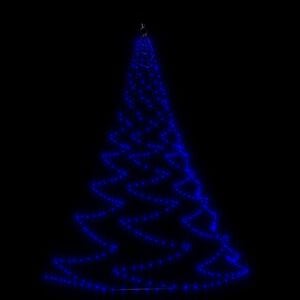 vidaXL Arbre mural avec crochet m&eacute;tallique 260 LED bleu 3 m Int/Ext