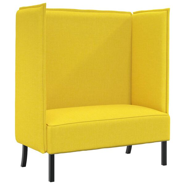 vidaXL Canap&eacute; &agrave; Haut Dossier 101cm Jaune clair tissu